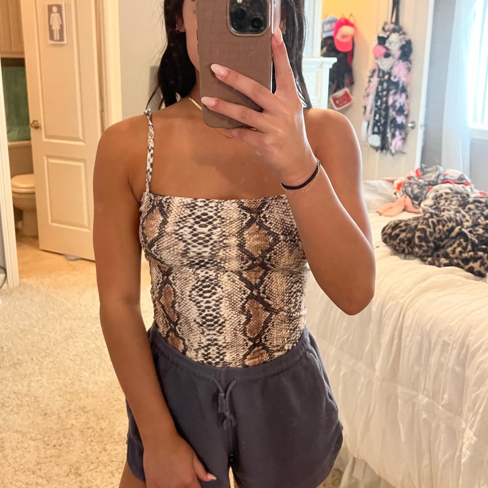 Brown Snakeskin Bodysuit